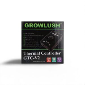 Growlush GTC-V2 Thermal Controller packaging with temperature control features and dual function for easy usage.