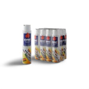 Pack of Newport butane gas canisters for lighters, featuring safety caps and vibrant packaging design.