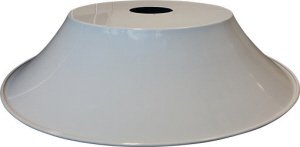 Metallic conical lampshade with central opening, suitable for modern lighting fixtures and home decor.