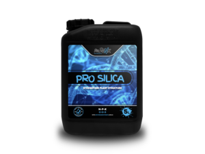 Pro Silica plant nutrient 5L container with blue label, designed to strengthen plant structure.